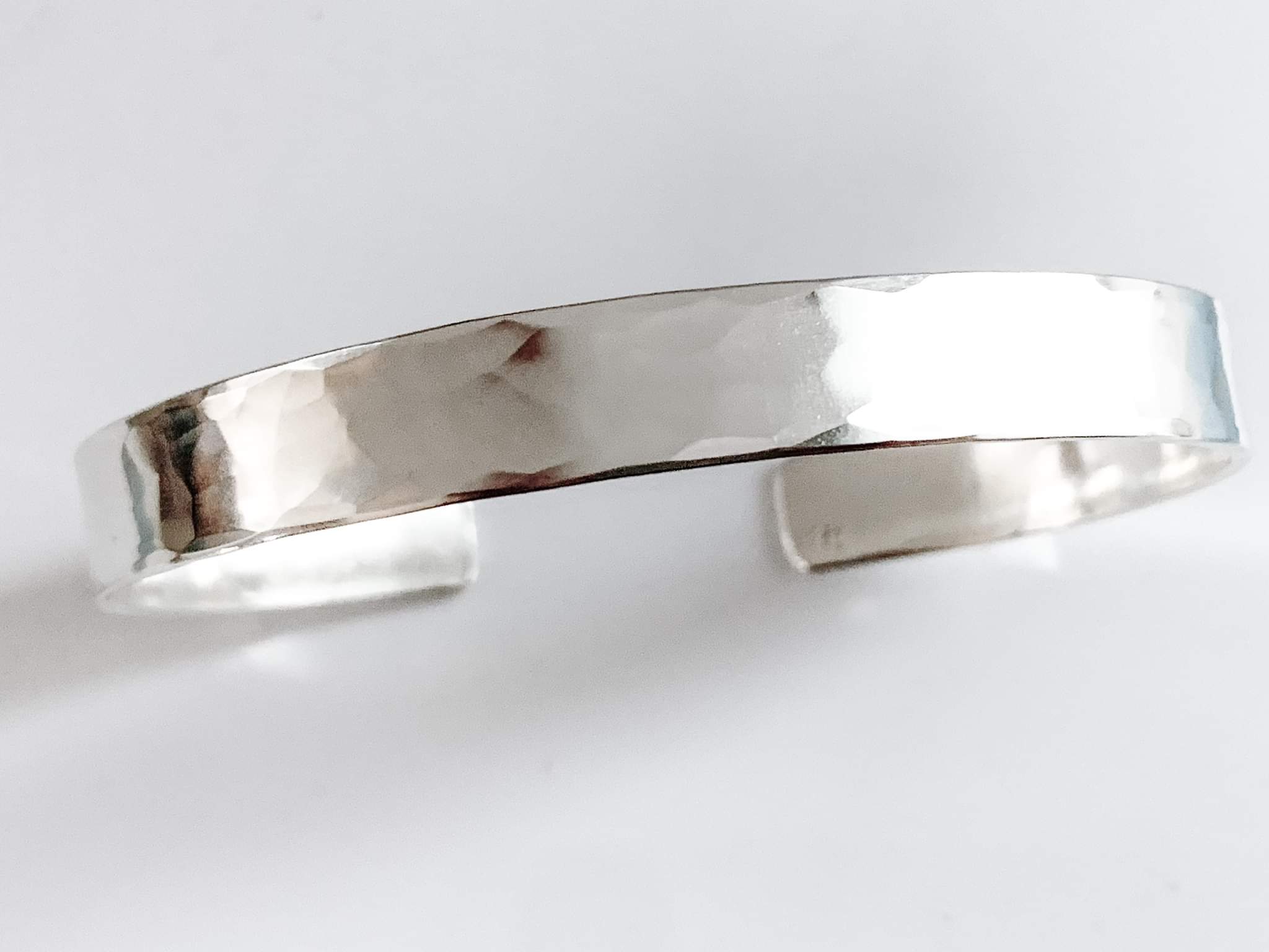 mens bold and elegant artisan hammered sterling silver cuff bracelet - made  to order